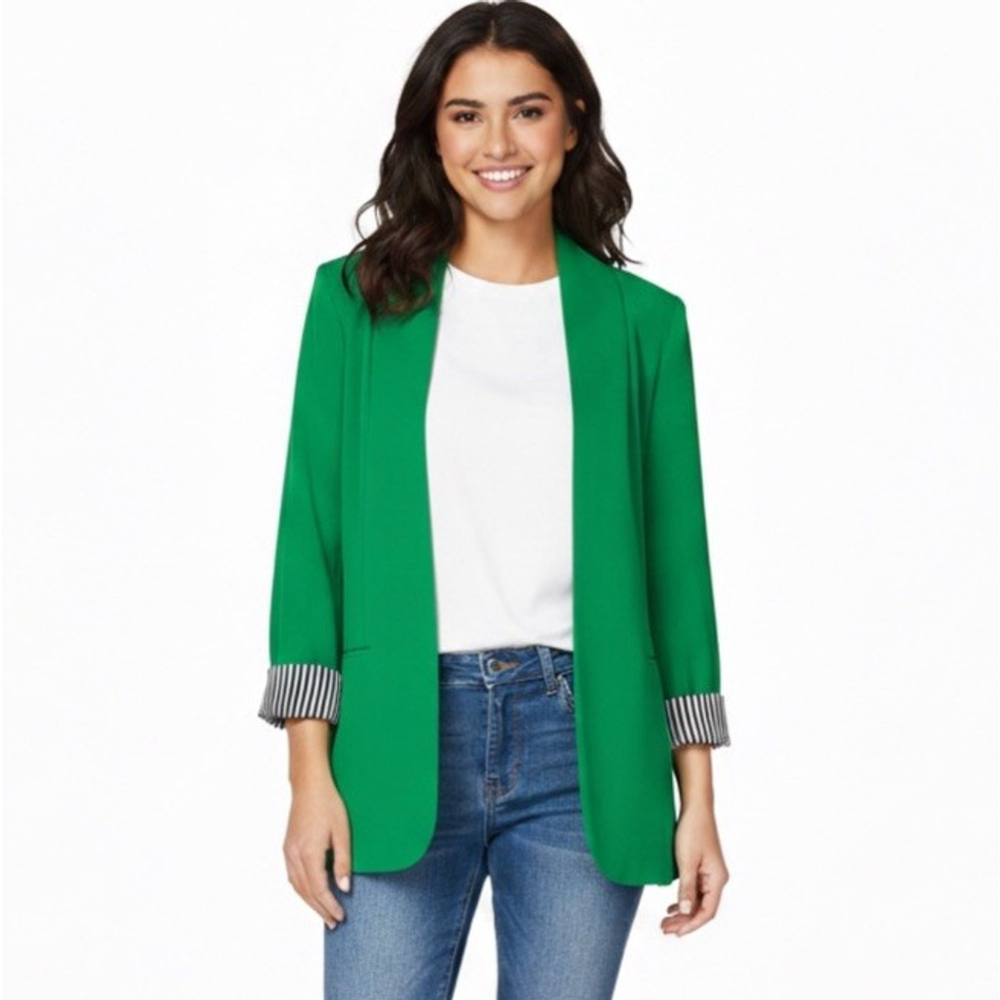 Jess Lea Kelly Green Open Front Blazer Size Large NWT